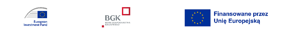 obrazek przedstawia loga: european investment fund, BGK, finansiwane przez unie europejską